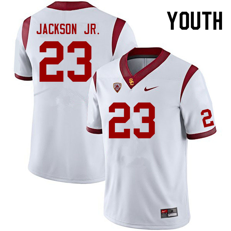 Youth #23 Joshua Jackson Jr. USC Trojans College Football Jerseys Sale-White - Click Image to Close